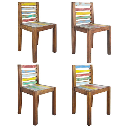 Maison Chic Lot de 4 Chaises à manger,Chaise pour cuisine bois de récupération solide -MN76675