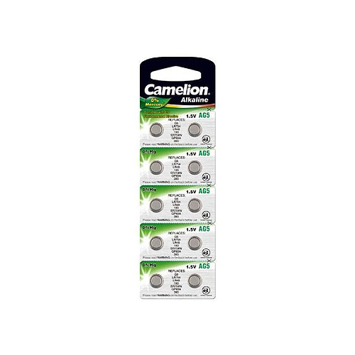 Pack de 10 piles Camelion Alcaline AG5 0% Mercury/Hg