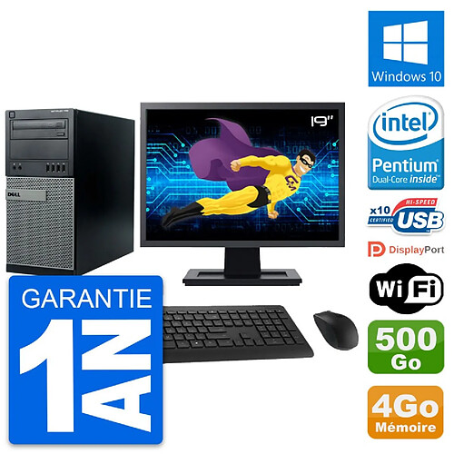 PC Tour Dell 790 MT Ecran 19" Intel G630 RAM 4Go Disque 500Go Windows 10 Wifi · Occasion