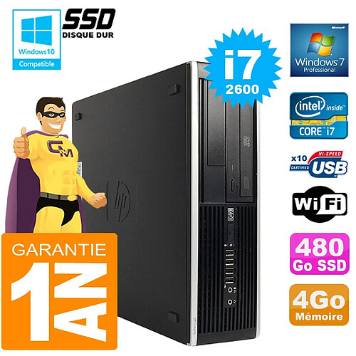 PC HP Compaq 8300 SFF Core I7-2600 Ram 4Go Disque 480 Go SSD Graveur DVD Wifi W7 · Occasion