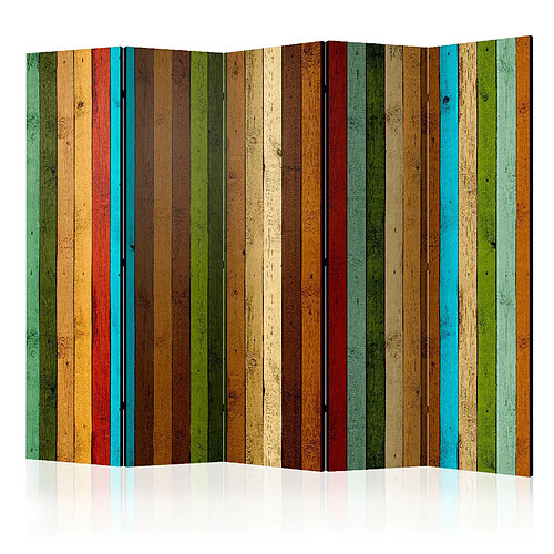 Artgeist Paravent - Wooden rainbow II [Room Dividers] [225x172]