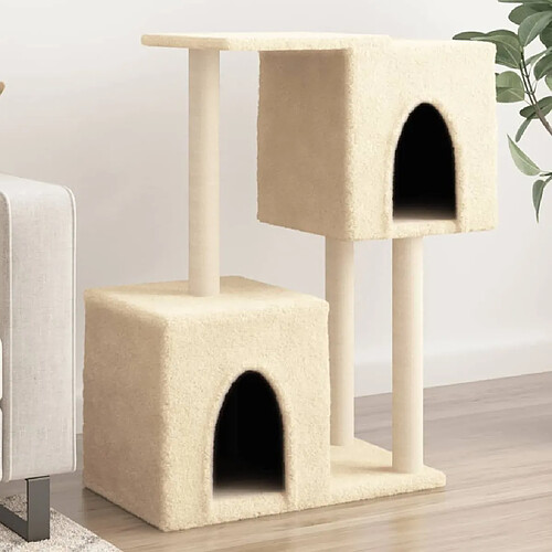 Arbre à chat avec griffoirs,niche pour chat en sisal Crème 86 cm -MN35522