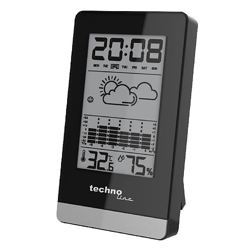 Techno Line Technoline WS 9125 station météo numérique Noir, Argent