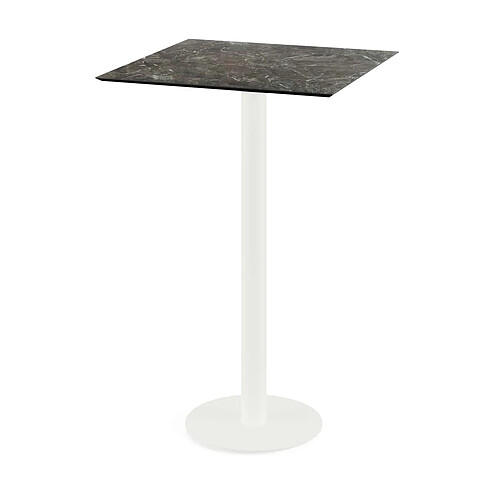 Materiel Chr Pro Urban mange-debout avec piètement blanc + plateau HPL noir 70x70 cm - Veba