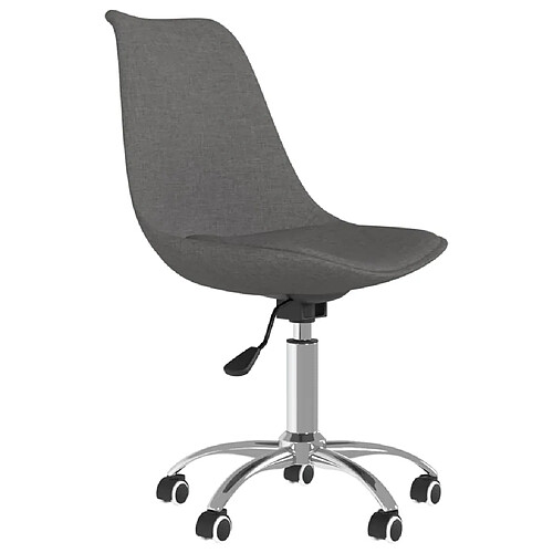 Maison Chic Chaise Gaming | Chaise pivotante de bureau Ergonomique Fauteuil Gris foncé Tissu -GKD90506