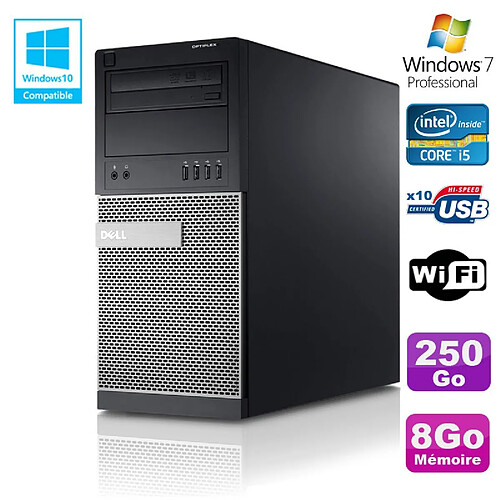 PC Tour Dell Optiplex 790 Intel Core I5 3.1Ghz 8Go Disque 250 Go DVD WIFI Win 7 · Occasion