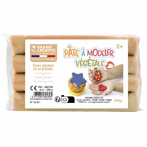 Graines Creatives Pâte à modeler végétale 290 g Beige