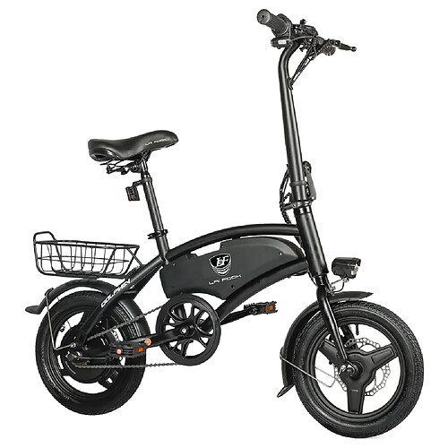 None Vélo électrique pliable LAIFOOK Dolphin, moteur 250 W, batterie 36 V 7,8 Ah, pneu 14 pouces, vitesse maximale de 25 km/h, autonomie de 40 km, freins à disque, écran LCD - Noir