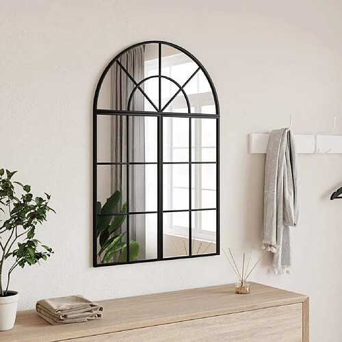 vidaXL Miroir mural noir 60x90 cm arche fer