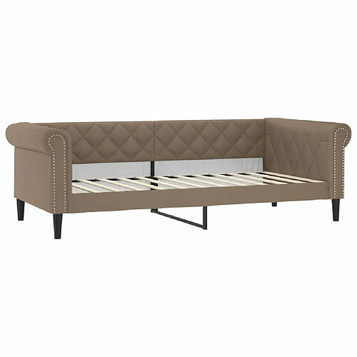 Maison Chic Lit de jour, Lit de repos pour Salon Chambre,Canapé-lit,Lit d'invité cappuccino 100x200 cm similicuir -MN66556