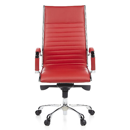 Siège de bureau / Fauteuil de direction PARMA 20, cuir rouge, chromé hjh OFFICE