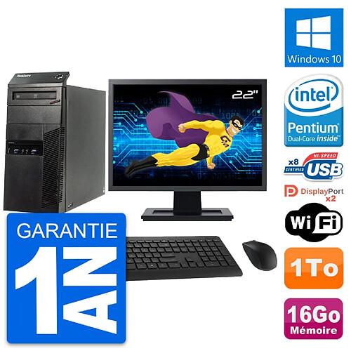 PC Tour Lenovo M83 Ecran 22" Intel G3220 RAM 16Go Disque Dur 1To Windows 10 Wifi · Occasion