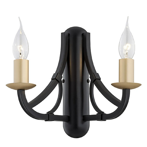 Lumière Applique murale Twin Candle Noir, Or