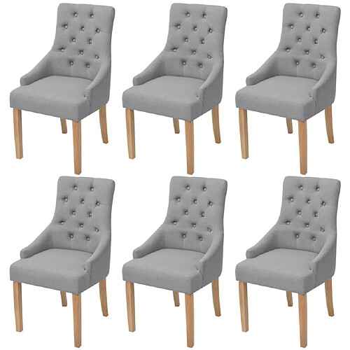 vidaXL Chaises à manger lot de 6 gris clair tissu