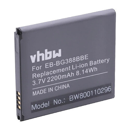 vhbw Li-Ion Batterie 2200mAh (3.85V) pour téléphone, smartphone Samsung SC-01H, SGH-N533, SM-G388, SM-G388D, SM-G388F comme EB-BG388BBE.