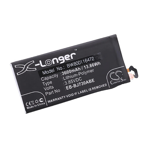 vhbw Batterie remplacement pour Samsung EB-BJ730ABE pour smartphone (3600mAh, 3,85V, Li-polymère)