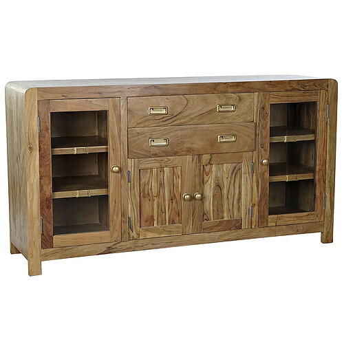 Pegane Buffet meuble de rangement en acacia coloris naturel - Longueur 150 x Hauteur 81 x Profondeur 40 cm