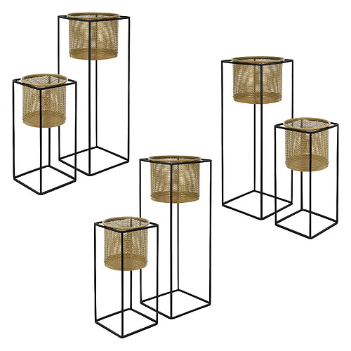 ML-Design Supports à fleurs Set de 6 pots en acier Pot de fleurs Support de plantes Colonn