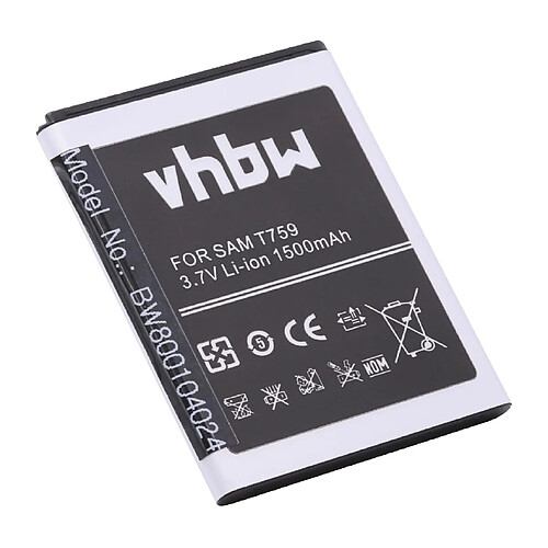 vhbw Batterie remplacement pour Samsung TH1B825AS/5-B pour téléphone portable (1500mAh, 3,7V, Li-ion)