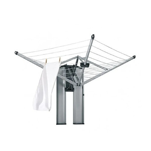 Brabantia Séchoir à linge Séchoir Wallfix 24m + Boîte - Metallic Grey