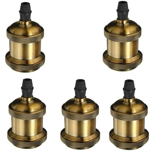 Stoex 5 Pack Edison Douille Vintage E27 Adaptateur De Lampe Rétro Vintage Lustre Sans Fil En Cuivre Céramique à L'intérieur 110-240V