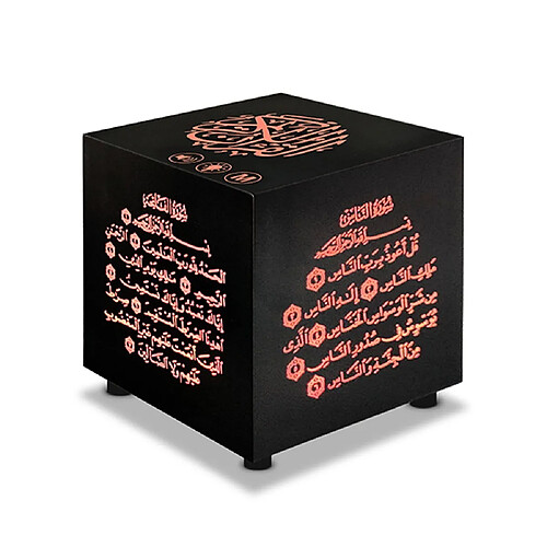 Universal SQ805 Mini Musulman Coran Cube Speaker Touch Portable Wireless MP3 Speaker Islamic MP3 Player Arabic Classical Learning Light | Portable Speaker(Le noir)