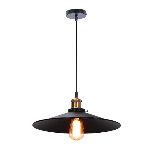 Stoex Suspension Luminaire Rétro Lustre en Fer en Métal Plafonnier D'Intérieur Vintage Pour Salle À Manger, Chambre À Coucher, Noir 36CM