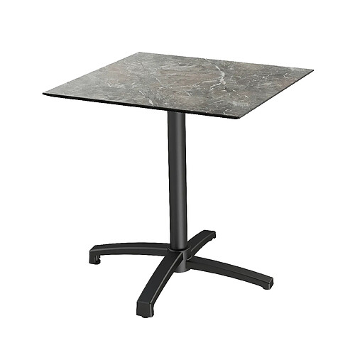 Materiel Chr Pro Table de bistrot X Cross avec piètement noir + plateau HPL 70x70 cm - Veba