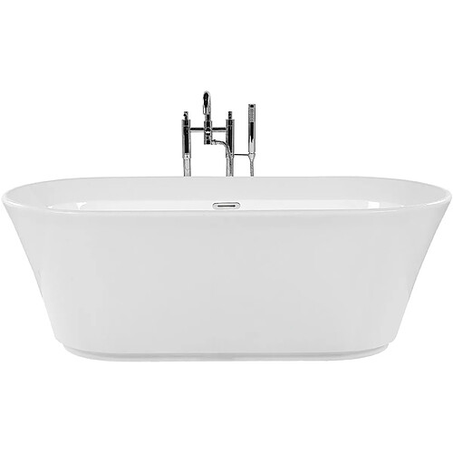 Beliani Baignoire îlot blanche 170 x 80 cm OVALLE