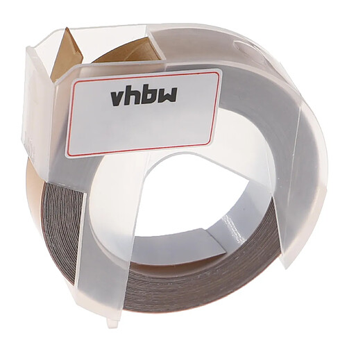 vhbw Ruban de marquage 3D compatible avec Dymo 1765, 1805, 1855, Jet, Junior, Mini imprimante d'étiquettes 9mm Blanc sur Or