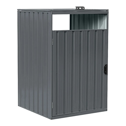 AXI Owen Cache Poubelle Métallique Anthracite/Acier Galvanisé Résistant aux Intempéries - Abri Poubelle pour 1 conteneur - Max. 240L - Abri Poubelle Extérieur avec Excellente Ventilation