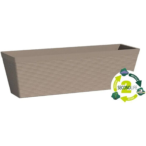 No Name Jardiniere - GARDEN ID - Green Care Impact Taupe - 50 x 16 x 16 cm - Garanti 10ans - 100% recyclé - UV/gel résistant