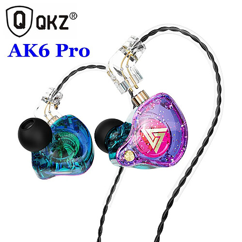 GUPBOO Casque filaire QKZ AK6 Pro avec microphone détachable, Hi-Fi, avec driver en cuivre