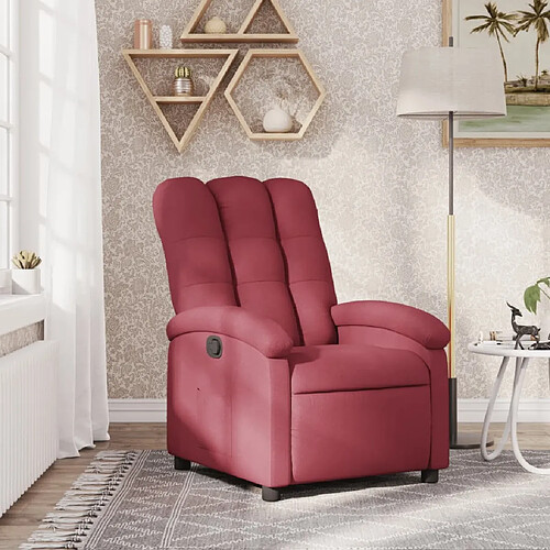 Maison Chic Fauteuil inclinable,Fauteuil luxe de relaxation Rouge bordeaux Tissu -MN31457