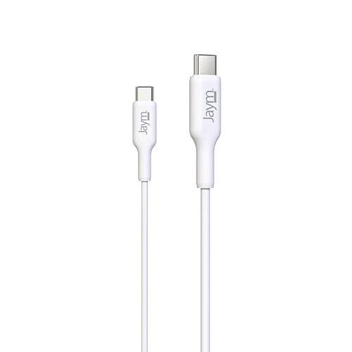 Jaym Câble de Charge et Synchronisation de donnée USB-C Vers USB-C PD 3.0 3A 2M Blanc