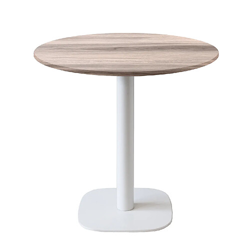 Restootab Table Ø70cm - modèle Round pied blanc chêne tages