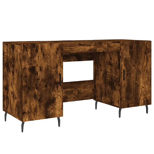 Maison Chic Bureau,Table de travail,bureau de travail pour chambre chêne fumé 140x50x75 cm bois d'ingénierie -GKD14948