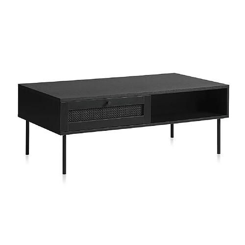 MAISON AUBERTIN Meuble tv bois + cannage 110x42cm