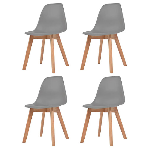 vidaXL Chaises à manger lot de 4 Gris Plastique