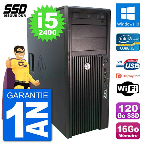 PC Tour HP Z210 Intel Core i5-2400 RAM 16Go SSD 120Go Windows 10 Wifi · Occasion