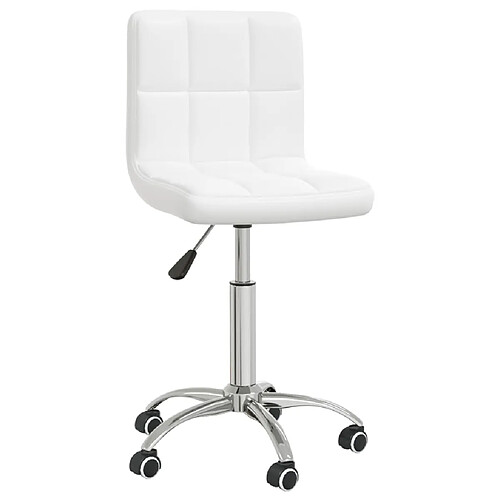 vidaXL Chaise pivotante de salle à manger Blanc Similicuir