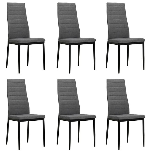 vidaXL Chaises à manger lot de 6 gris clair tissu