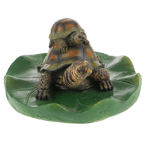 tortue d'eau flottante ornement de feuille de lotus décor d'étang 4 famille marron clair