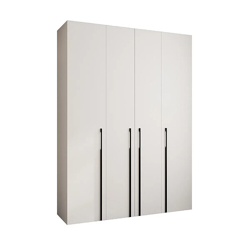 Abiks Meble Armoire à portes battantes Como 3 245,5/180/40 4 portes (blanc/noir)