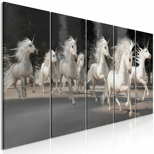 Paris Prix Tableau Imprimé 5 Panneaux Unicorns Run Narrow 80 x 200 cm