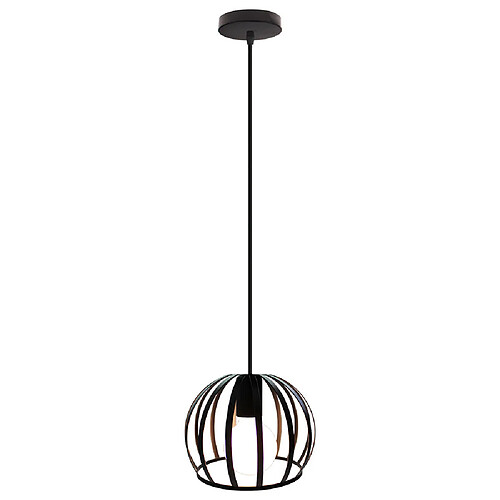 Stoex Suspension Luminaire Vintage Lustre Moderne Plafonnier Rond en Métal Fer Pour Cuisine Ferme Couloir Intérieur Noir