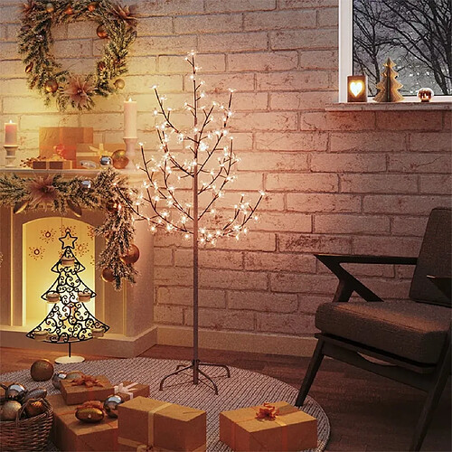 vidaXL Arbre à LED fleur de cerisier 84 LED Blanc chaud 120 cm