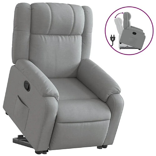 Maison Chic Fauteuil Relax pour salon, Fauteuil inclinable Gris clair Tissu -GKD83627