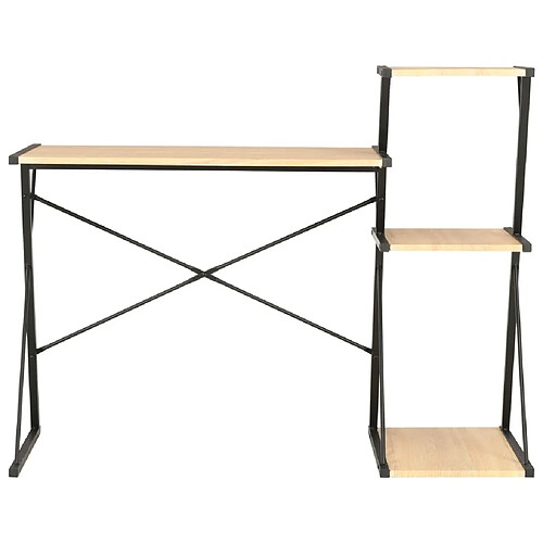 Maison Chic Bureau solide,Table de travail,Bureau d'ordinateur avec étagère Noir et chêne 116x50x93 cm -GKD31972