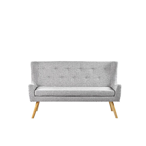 Beliani Canapé banquette 2 places en tissu gris clair SKIBBY